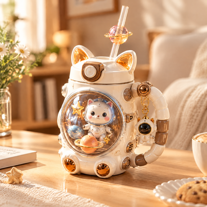 Cosmic Cat Astronaut Space Mug