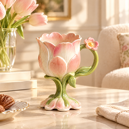 Blooming Tulip Sculptural Ceramic Mug