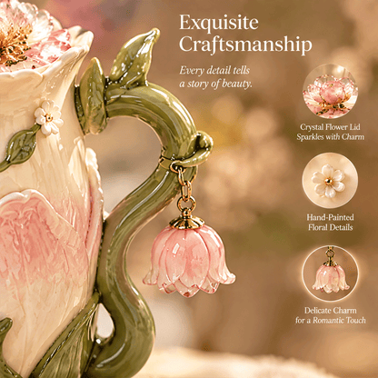 Blushing Blossom Floral Ceramic Mug