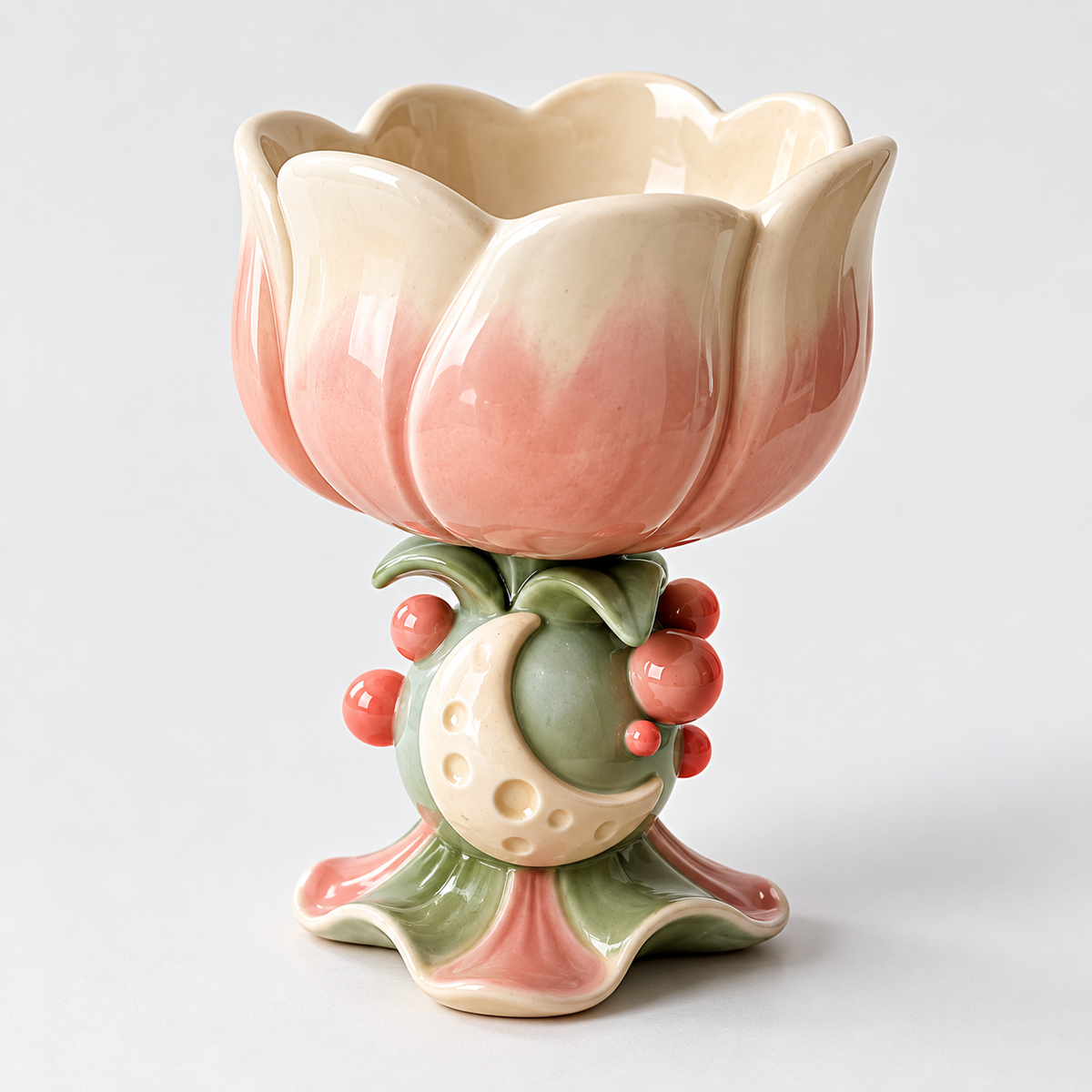 Moonlit Blossom Sculptural Ceramic Cup