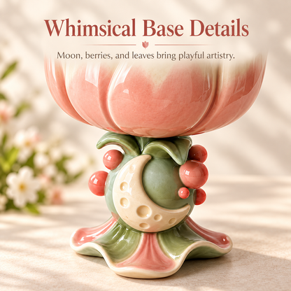 Moonlit Blossom Sculptural Ceramic Cup