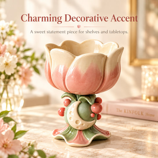 Moonlit Blossom Sculptural Ceramic Cup
