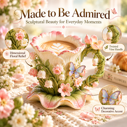 Enchanted Garden Floral Ceramic Coffee Mug