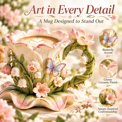 Enchanted Garden Floral Ceramic Coffee Mug