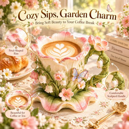 Enchanted Garden Floral Ceramic Coffee Mug