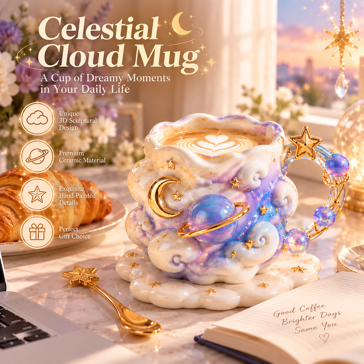 Celestial Cloud Planet Ceramic Mug